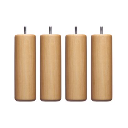 4 pieds cylindriques bois naturel