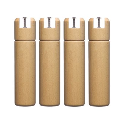 4 pieds cylindriques pour cadre à lattes bois naturel 25 cm