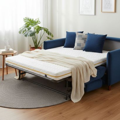 Canapé convertible avec le matelas Aurore 200 installé dessus