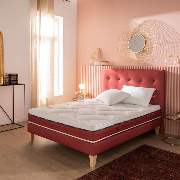 Ensemble matelas 100% latex, sommier, pieds, couette et oreiller Crépuscule 600 - SOMEO