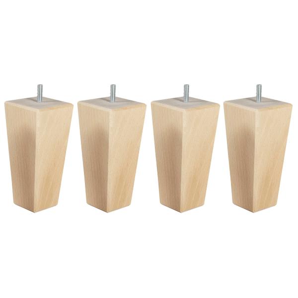 4 pieds fuseau tronqué bois 15 cm naturel DAS